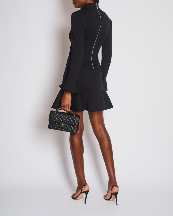 Louis Vuitton Black Long Sleeve Button Down Mini Dress Size FR 38 (UK 10)