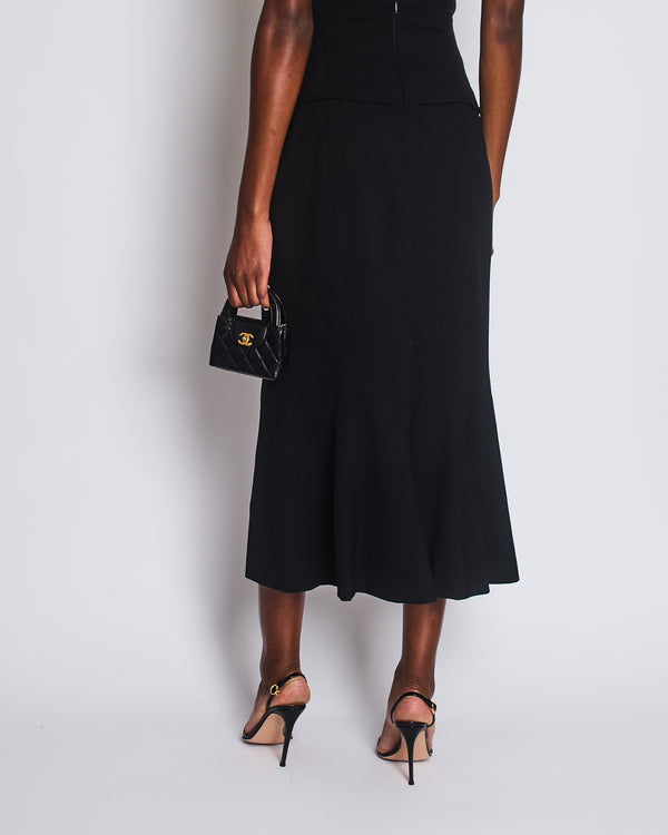 *FIRE PRICE* Chanel 93A Black High-Waist Maxi Skirt with Button Details Size FR 42 (UK 14)