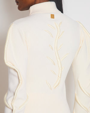 Schiaparelli Ivory Ribbed Skeletton Trompe-L'ŒIL Jumper Size FR 34 (UK S) RRP £4130