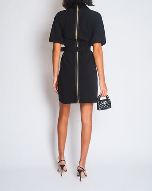 Gucci Black Mini Dress with Exposed Zip Closure at Front Size IT 38 (UK 6)