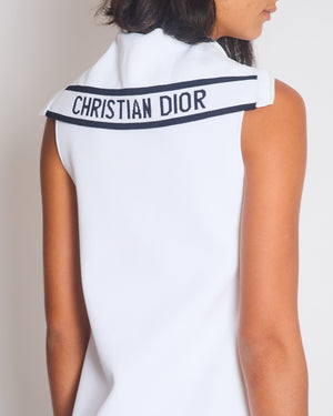 Christian Dior Dioriviera White Sleeveless Knit Straight Mini Dress Size FR 36 (UK 8)