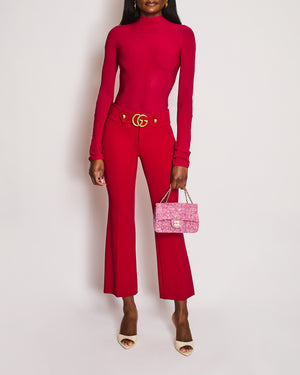 Alaïa Fuschia Turtleneck Jersey Long-Sleeve Bodysuit Size FR 34 (UK 6) RRP £810