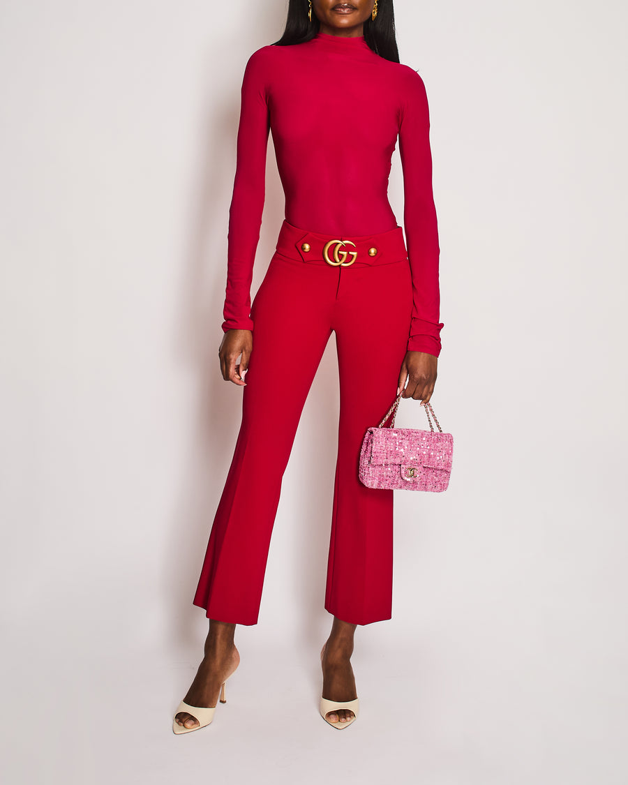 Alaïa Fuschia Turtleneck Jersey Long-Sleeve Bodysuit Size FR 34 (UK 6) RRP £810