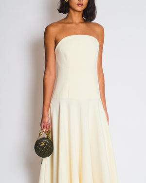 Roland Mouret Ivory Corset Strapless Midi Dress FR 38 (UK 10)