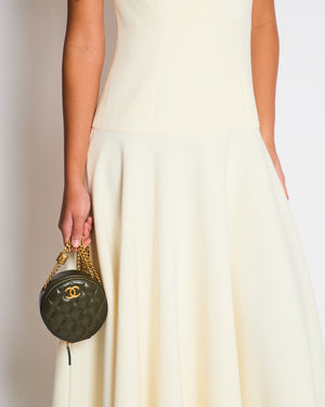Roland Mouret Ivory Corset Strapless Midi Dress FR 38 (UK 10)