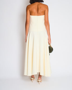 Roland Mouret Ivory Corset Strapless Midi Dress FR 38 (UK 10)