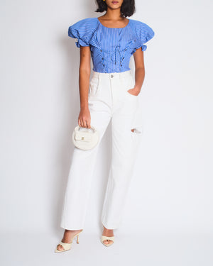 Maison Martin Margiela White Icons Cut-Out Straight Leg Jeans Size FR 36 (UK 8)