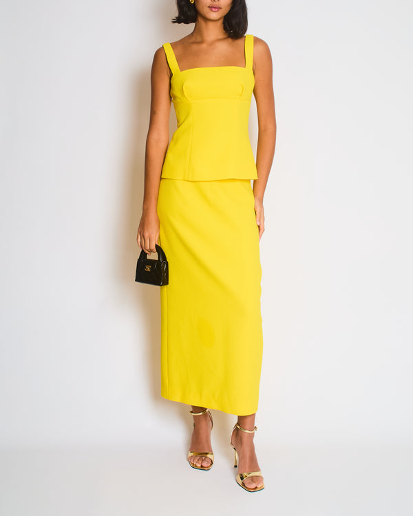 Emilia Wickstead Yellow Top and Skirt Set Size FR 36 (UK 8)