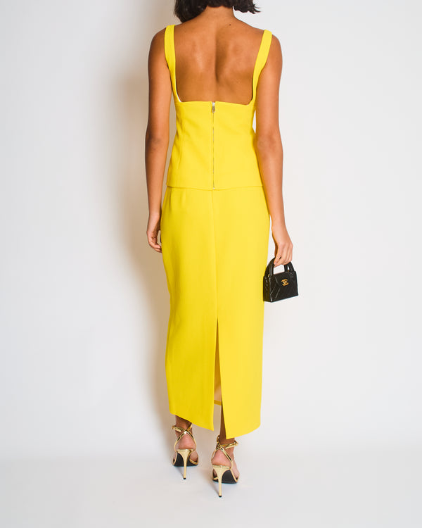 Emilia Wickstead Yellow Top and Skirt Set Size FR 36 (UK 8)