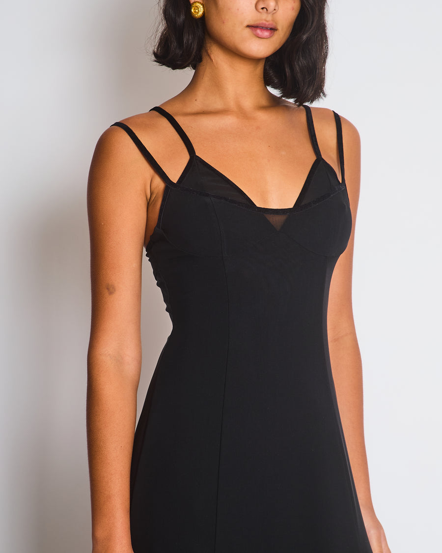 Camilla & Marc Black Mesh Maxi Dress Size FR 34 (UK 6)