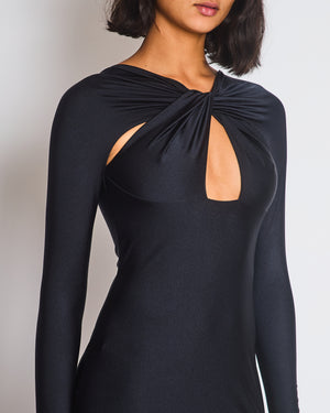 Coperni Black Cut-Out Long Sleeve Mini Dress Size XS (UK 6)