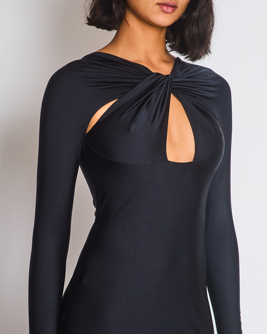 Coperni Black Cut-Out Long Sleeve Mini Dress Size XS (UK 6)