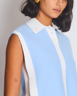 JW Anderson Blue Sleeveless Two-Tone Vest Size XS (UK 6/8)