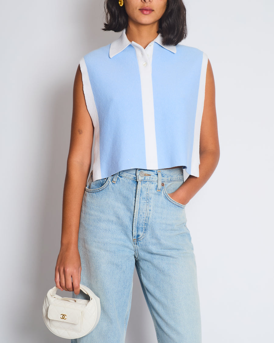 JW Anderson Blue Sleeveless Two-Tone Vest Size XS (UK 6/8)