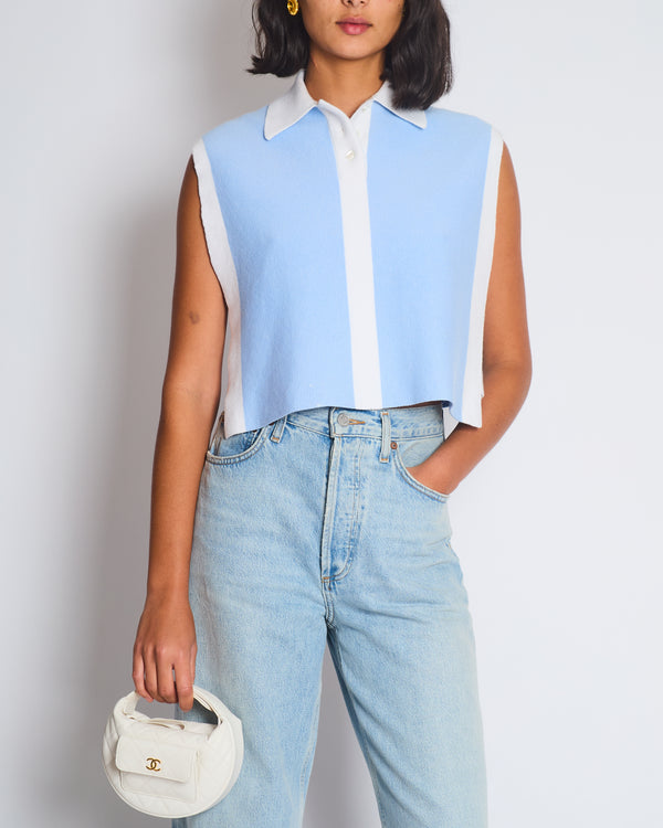 JW Anderson Blue Sleeveless Two-Tone Vest Size XS (UK 6/8)
