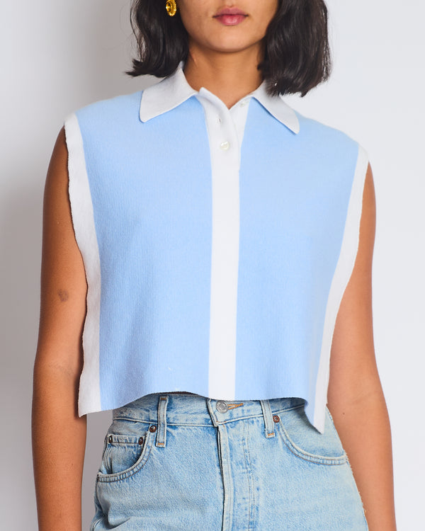 JW Anderson Blue Sleeveless Two-Tone Vest Size XS (UK 6/8)