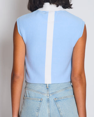 JW Anderson Blue Sleeveless Two-Tone Vest Size XS (UK 6/8)