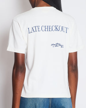 Frame x Ritz Paris White T-Shirt with Embroidered Logo Detail Size M (UK 10)