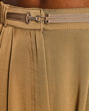 Lanvin Bronze Silk Straight Leg Trousers Size FR 38 (UK 10)