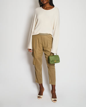 Brunello Cucinelli Taupe Sheer Organza Explorer Cargo Trousers Size IT 40 (UK 8)