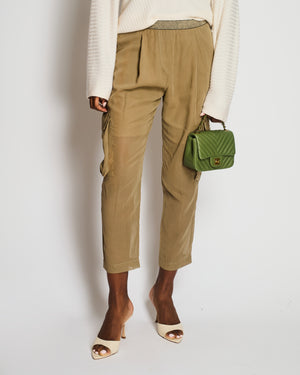 Brunello Cucinelli Taupe Sheer Organza Explorer Cargo Trousers Size IT 40 (UK 8)