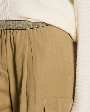 Brunello Cucinelli Taupe Sheer Organza Explorer Cargo Trousers Size IT 40 (UK 8)