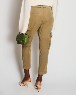 Brunello Cucinelli Taupe Sheer Organza Explorer Cargo Trousers Size IT 40 (UK 8)
