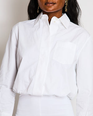Valentino White Long Sleeve Cotton Button Down Playsuit Size IT 36 (UK 4)