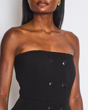 Givenchy Black Wool-Blend Double-Breasted Bustier Top Size FR 36 (UK 8)