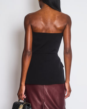 Givenchy Black Wool-Blend Double-Breasted Bustier Top Size FR 36 (UK 8)