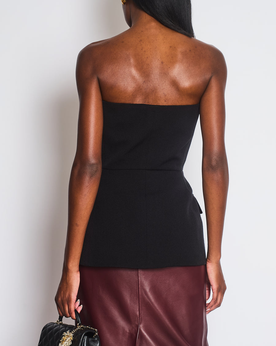 Givenchy Black Wool-Blend Double-Breasted Bustier Top Size FR 36 (UK 8)