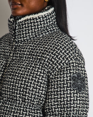 Chanel 20/N Black and White Tweed Coco Neige Puffer Jacket Size FR 38 (UK 10)
