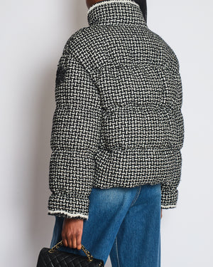 Chanel 20/N Black and White Tweed Coco Neige Puffer Jacket Size FR 38 (UK 10)