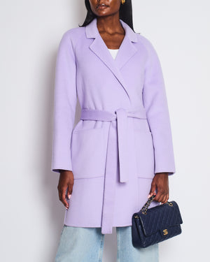 Micheal Kors Lilac Wool Coat with Belted Detail Size US 6 (UK 10)