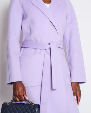 Micheal Kors Lilac Wool Coat with Belted Detail Size US 6 (UK 10)