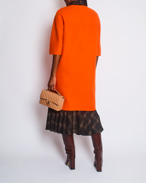 Bottega Veneta Orange Cashmere Coat with Three Quarter Sleeve Size IT 44 (UK 12)