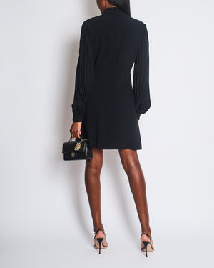 Gucci Black Button Front Dress with Heart Cut-Out Detail and Pleated Sleeve Size IT 42 (UK 10)