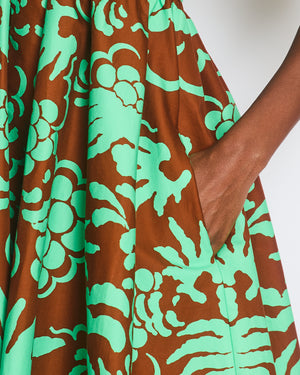 Valentino Green Balloon Sleeve Floral Mini Dress Size IT 38 (UK 6)