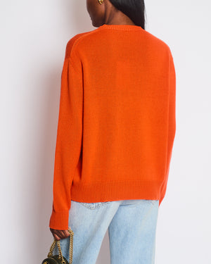 Prada Orange Knitted Jumper with Logo Detail Size IT 38 (UK 6)