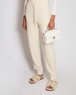 Hermès "H" Wool Jogging Pants In Blanc Naturel Size FR 40 (UK 12)