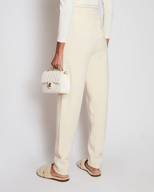 Hermès "H" Wool Jogging Pants In Blanc Naturel Size FR 40 (UK 12)