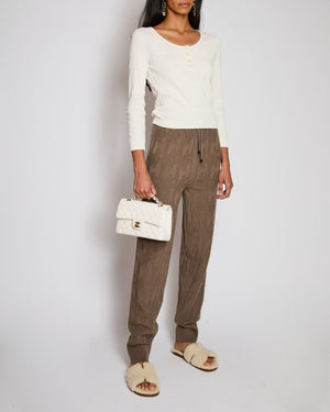 Hermès "H" Wool Jogging Pants In Gris/Etoupe Size FR 40 (UK 12)