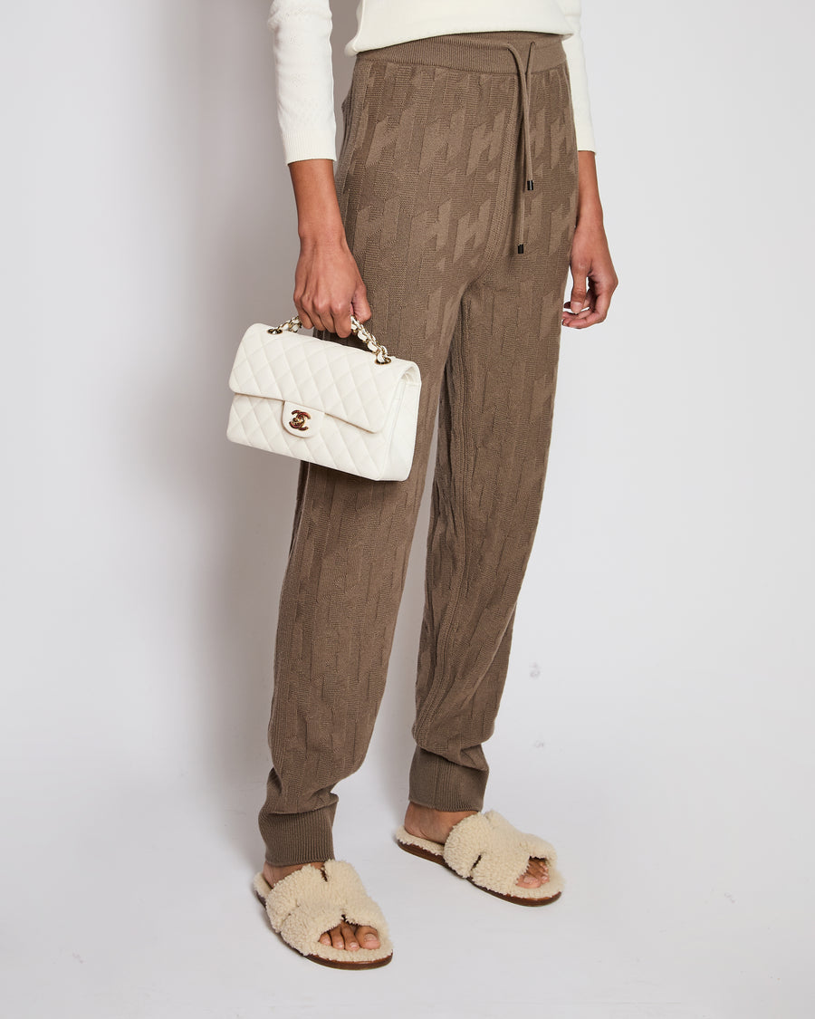 Hermès "H" Wool Jogging Pants In Gris/Etoupe Size FR 40 (UK 12)