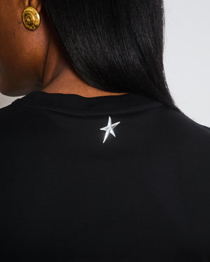 Mugler Black Ruched Cotton Top with Piercing Detail Size S (UK 8)