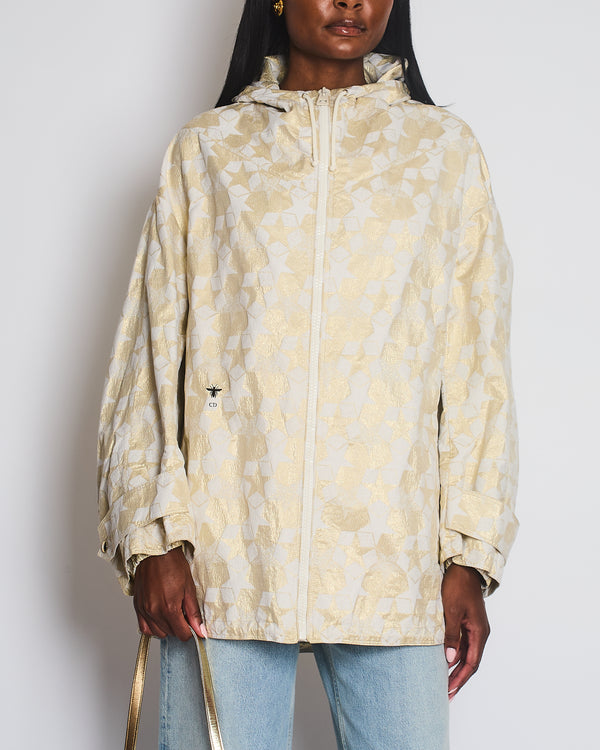 Christian Dior Gold Star Windbreaker with CD Logo Detail Size M (UK 10)