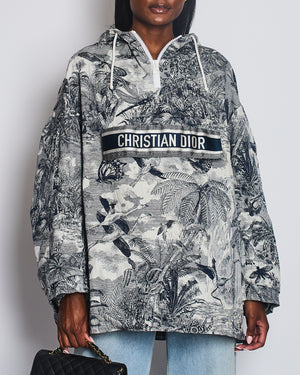 Christian Dior Navy Toile de Jouy Logo Windbreaker Size M (UK 10)