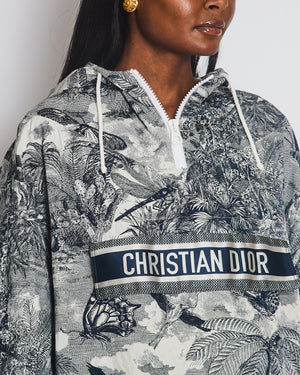 Christian Dior Navy Toile de Jouy Logo Windbreaker Size M (UK 10)
