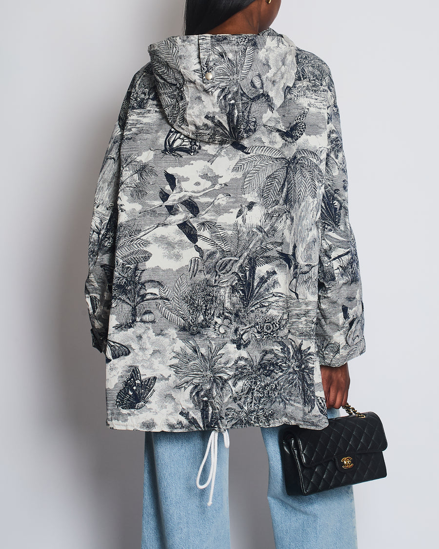 Christian Dior Navy Toile de Jouy Logo Windbreaker Size M (UK 10)