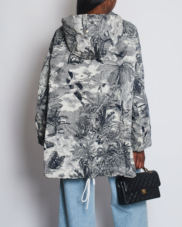 Christian Dior Navy Toile de Jouy Logo Windbreaker Size M (UK 10)