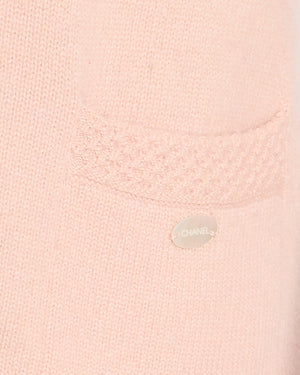 Chanel 05/S Vintage Pink Cashmere Cardigan with Floral Crystals Size FR 38 (UK 10)